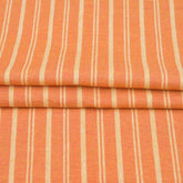 Orange Yellow Stripe Handloom Cotton Fabric