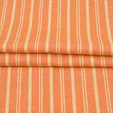 Orange Yellow Stripe Handloom Cotton Fabric