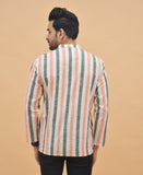 Combo of 3 Men Kurtas Stripe Cotton Handloom Sky Blue Peach and Peach