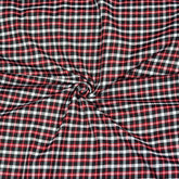 Pink Black and White Small Checks Cotton Handloom Fabric