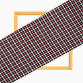 Pink Black and White Small Checks Cotton Handloom Fabric
