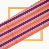 Pink Orange and Purple Stripe Cotton Handloom Fabric