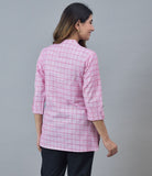 Women Cotton Checked Tunic