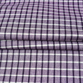 Purple White Checks Cotton Handloom Fabric
