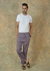 Purple-White-Stripe-Cotton-Handloom-Men-Pant