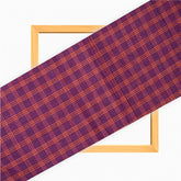 Purple Yellow Triple Line Checks Cotton Handloom Fabric