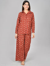 Women Printed Cord Set Orange 2028