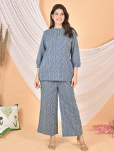 Women Blue White Lining cod set-CS-2001