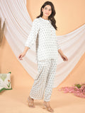 Women White haunted printed cod set-CS-2003