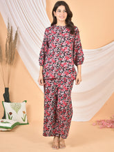 Women Red Black Printed Cod set CS-2006