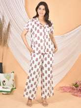 Women white pink printed cod set CS-2008