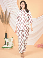 Women white pink printed cod set CS-2009