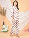 Women white pink printed cod set CS-2009