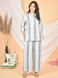 Women White Gray Printed Cod set CS-2011