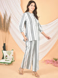 Women White Gray Printed Cod set CS-2011