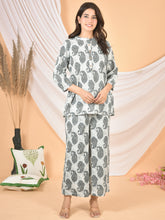 Women White Gray Printed Cod set CS-2012