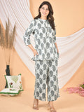 Women White Gray Printed Cod set CS-2012