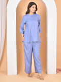 Women Blue Plain Cod Set CS-2023