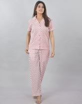 Plus Size printed pink cord set