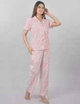 Plus Size printed pink cord set