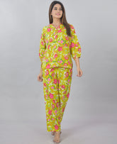 Plus size Green hand block cord set