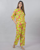 Plus size Green hand block cord set