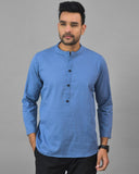 SKY BLUE SOLID COTTON HANDLOOM CORD SET-25081