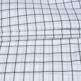 White Black Checks Cotton Handloom Fabric