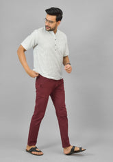 WHITE BLACK CHECKS COTTON HANDLOOM CORD SET-25298