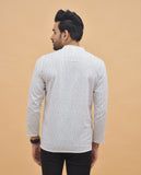 Combo of 3 Men Kurtas Stripe Cotton Handloom Green Beige and White