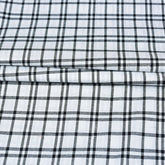 White Black Triple Line Checks Cotton Handloom Fabric