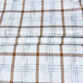 White Brown Checks Cotton Handloom Fabric
