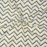 White Gray and Yellow Zig Zag Cotton Fabric