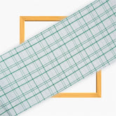 White Green Triple Line Checks Cotton Handloom Fabric