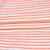 White Peach Stripe Cotton Handloom Fabric