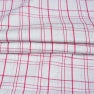 White Pink Triple Line Checks Cotton Handloom Fabric