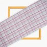 White Pink Triple Line Checks Cotton Handloom Fabric