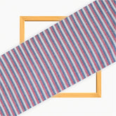 White Pink and Blue Stripe Cotton Handloom Fabric