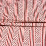 White Red Print Cotton Handloom Fabric