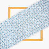 White Sky Blue Checks Cotton Handloom Fabric
