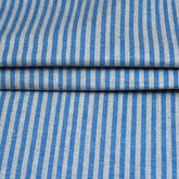 White Sky Blue Stripe Cotton Handloom Fabric
