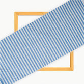 White Sky Blue Stripe Cotton Handloom Fabric