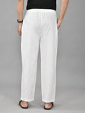 White Solid Cotton Handloom Men Pant