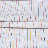 Pink Black Stripe Cotton Handloom Fabric