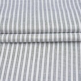 White and Black Stripe Handloom Cotton Fabric