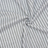 White and Black Stripe Handloom Cotton Fabric