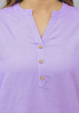 Women Co-Ords Purple Cotton Flax Dress Top and Bottom-10715