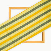 Yellow Black Stripe Cotton Handloom Fabric