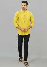 YELLOW RED STRIPE COTTON HANDLOOM CORD SET-25694