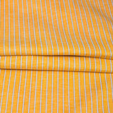 Yellow White Stripe Cotton Handloom Fabric